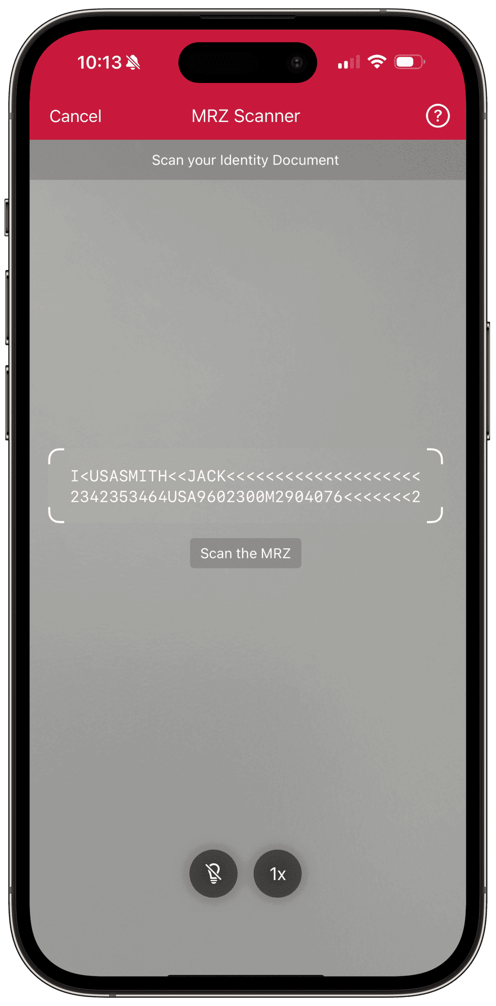 MRZ scanner RTU UI