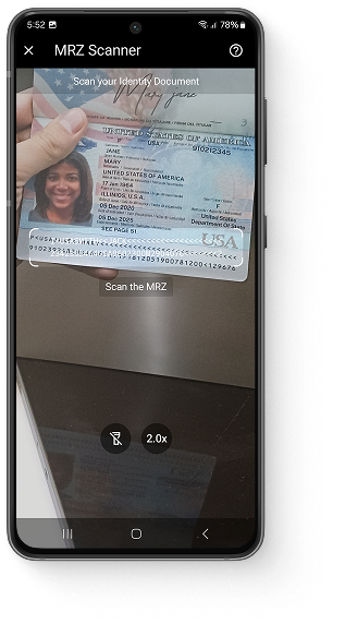 MRZ scanning with smartphone