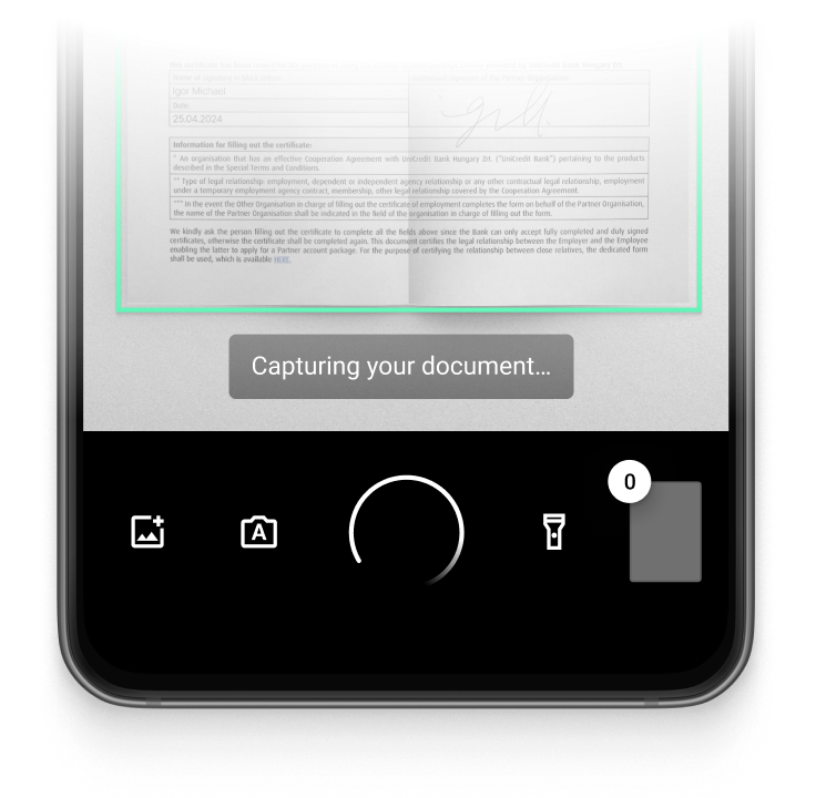 User guidance, auto capture