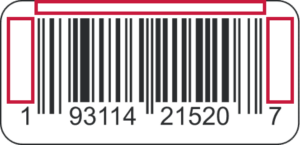 Quiet zones on a 1D barcode