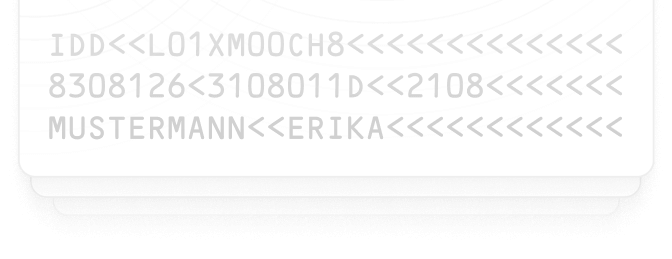 Image of an MRZ code