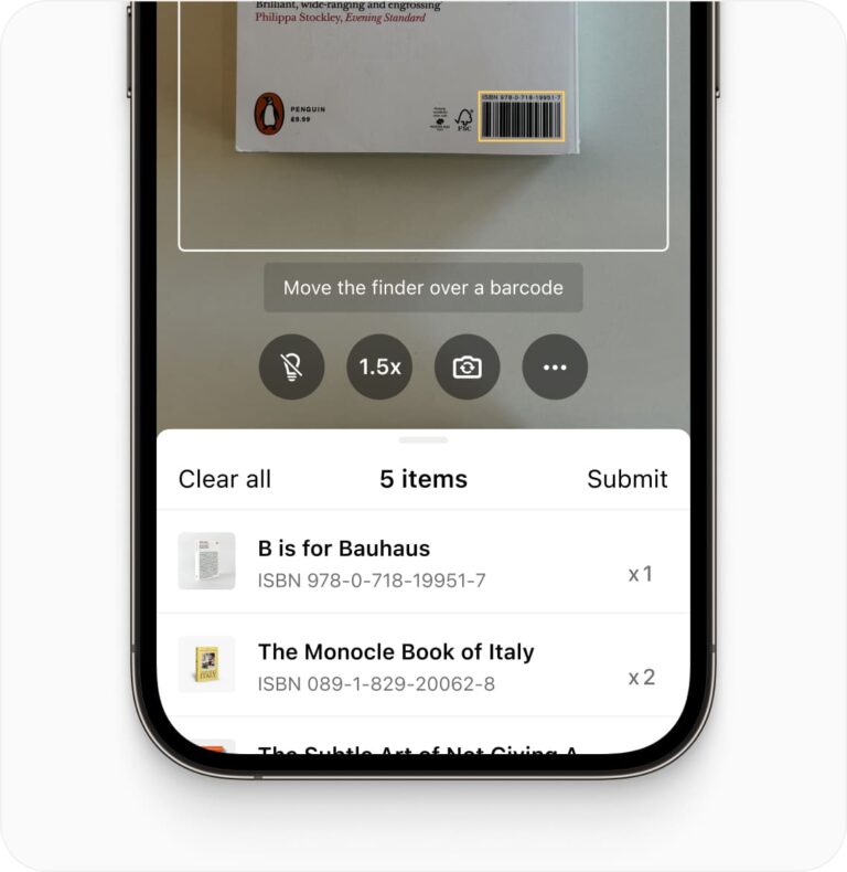 Batch barcode scanning example image