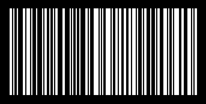 Inverted Code 128 with quiet zone