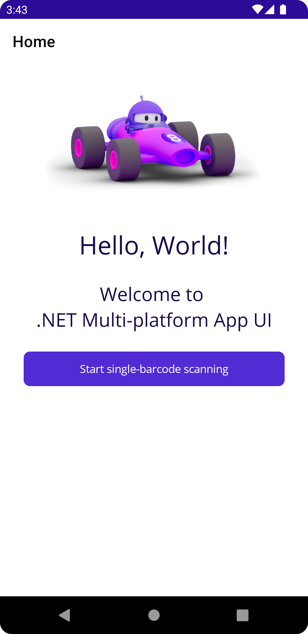 The first build of our .NET MAUI app with single-barcode scanning already implemented