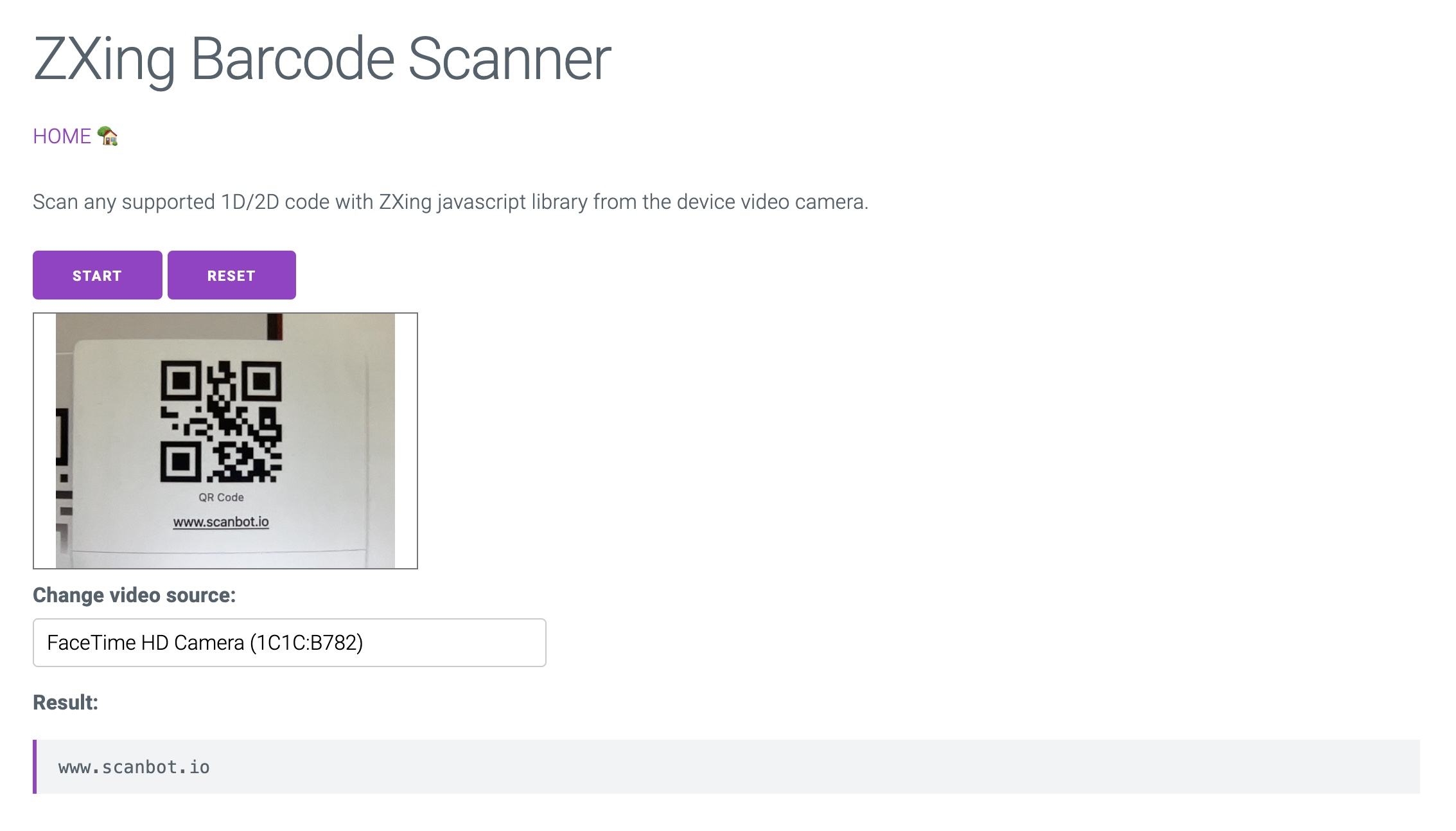 Scanning a QR code using the ZXing Barcode Scanner