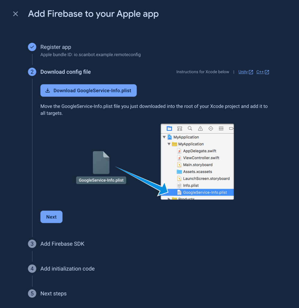 Adding Firebase to your Apple app