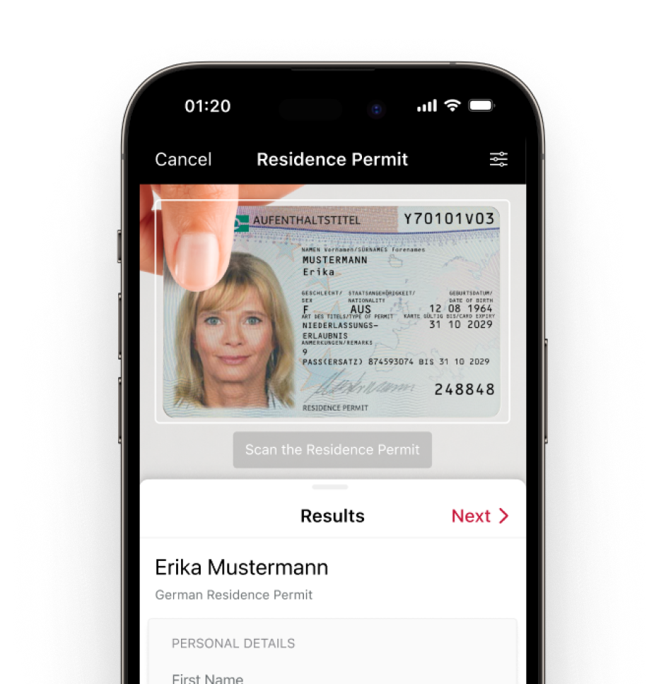 German Residence Permit Scanner SDK