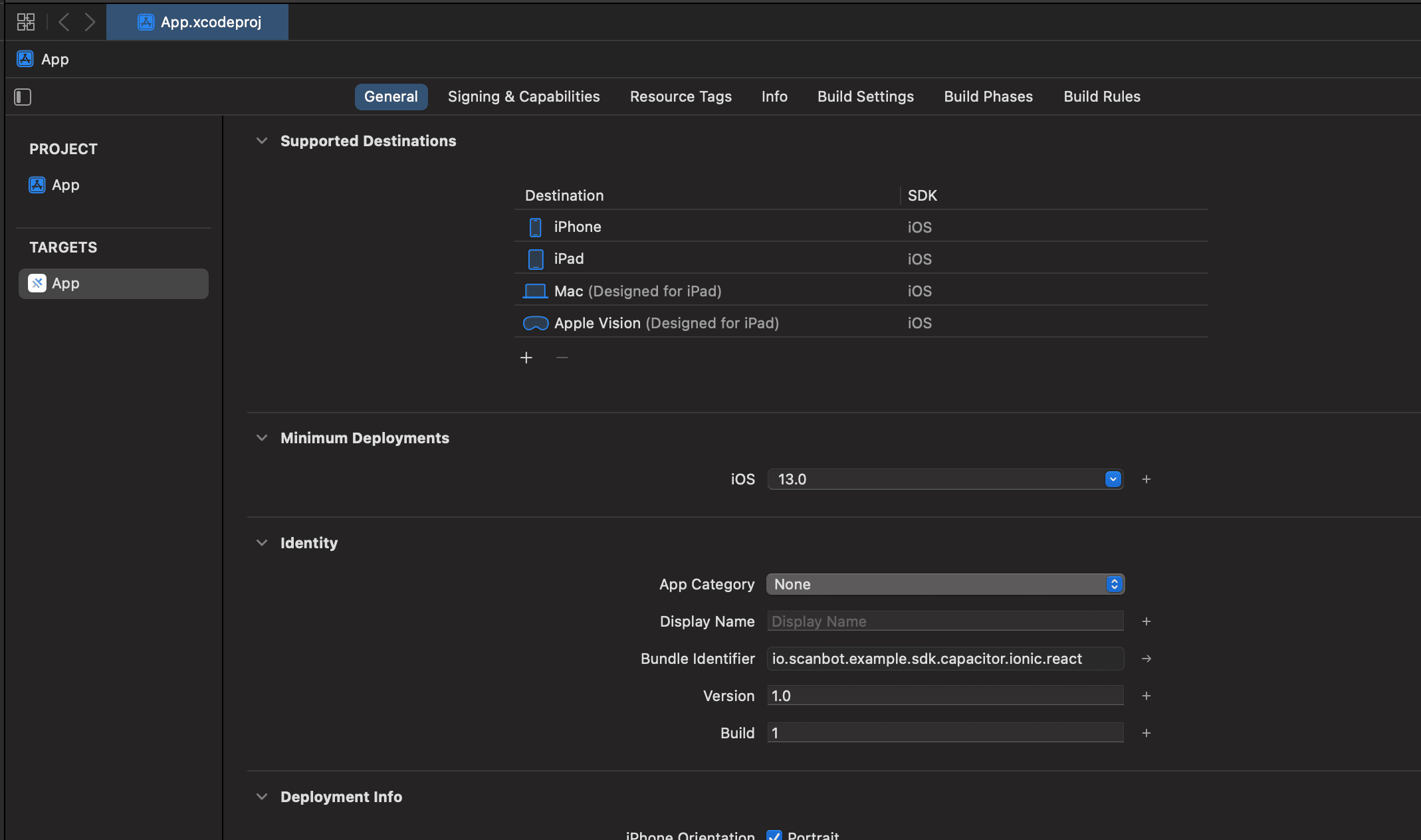 Finding the bundle ID in your Ionic Capacitor project in Xcode