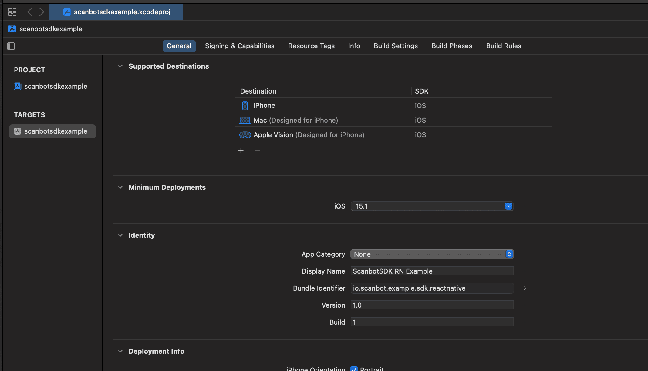 Finding the bundle ID in your React Native project in Xcode