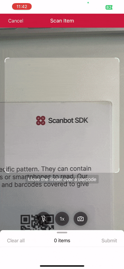 Scanning multiple barcodes using the AR overlay with our SwiftUI Barcode Scanner app