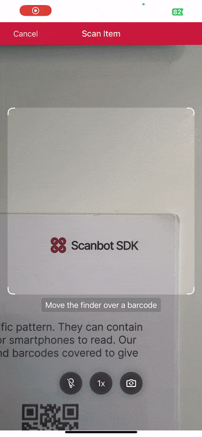 Scanning a single QR code with our SwiftUI Barcode Scanner app