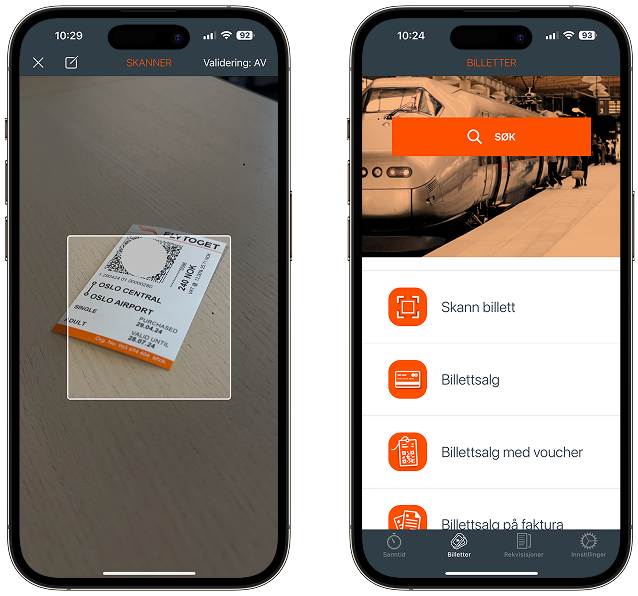 Flytoget's new app with the Scanbot SDK