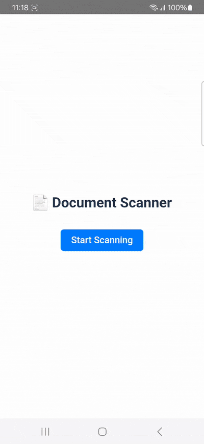 Scanning a document with our Capacitor ML Kit document scanning app