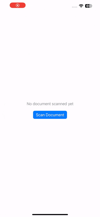 Using VNDocumentCameraViewController to scan a document