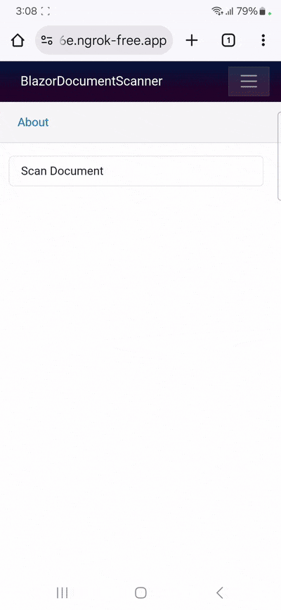 Scanning a document with the Blazor document scanner web app