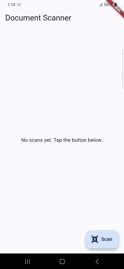 Scanning a document with the cunning_document_scanner Flutter package