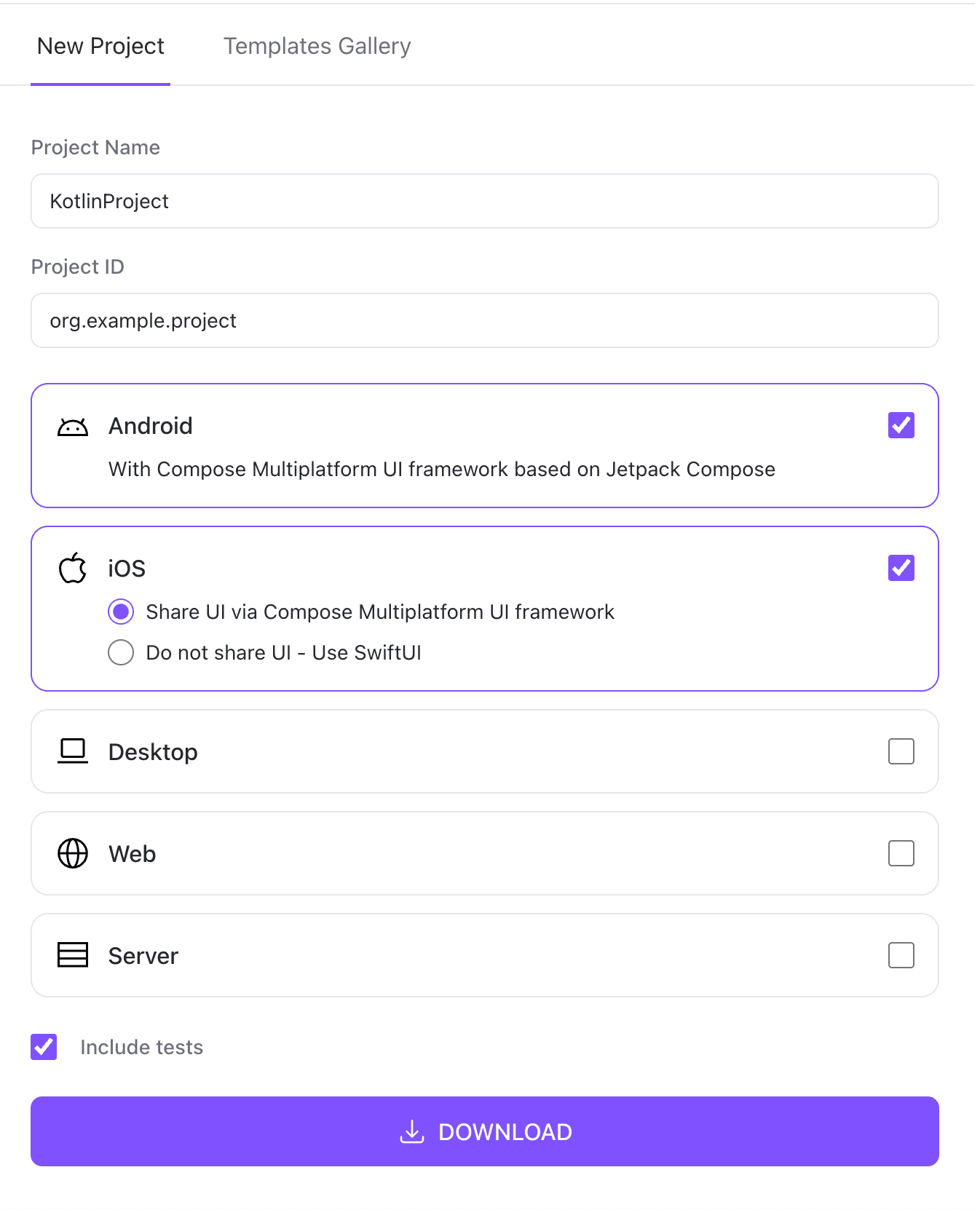 kotlin-multiplatform-barcode-scanner-tutorial-screenshot-01 Creating a new Kotlin Multiplatform project with the Wizard